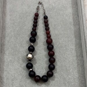 Elegant Black and Brown Beaded Necklace